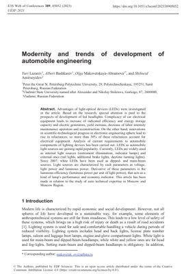 PDF Document Cover - Modernity and Trends in Automotive LED Lighting Technology Development