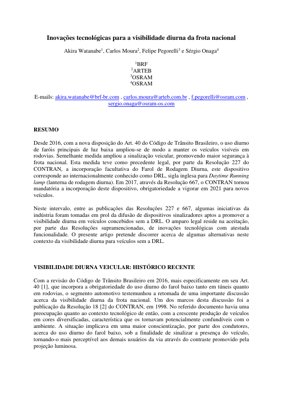 PDF Document Cover - Technological Innovations for Daytime Visibility of the Brazilian Vehicle Fleet